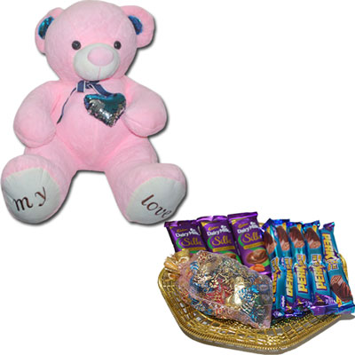 "Teddy with Chocos - Code C03 - Click here to View more details about this Product